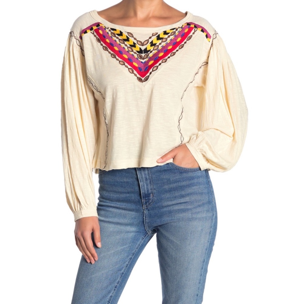 Free People Hand Me Down Embroidered Top BNWT!